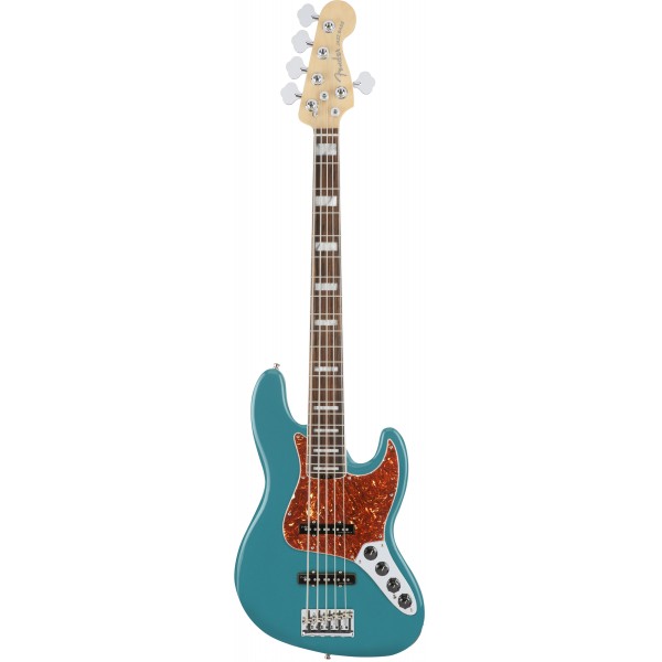 FENDER AMERICAN ELITE JAZZ BASS V OCEAN TURQUOISE EBONY front