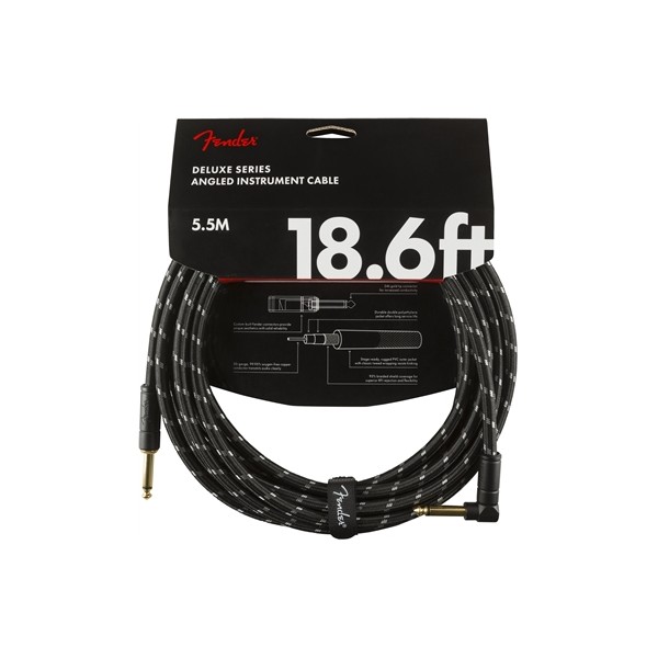 FENDER CABLE DELUXE TWEED NEGRO 5,5M ACODADO