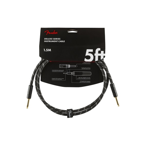 FENDER CABLE DELUXE TWEED NEGRO 1,5M 