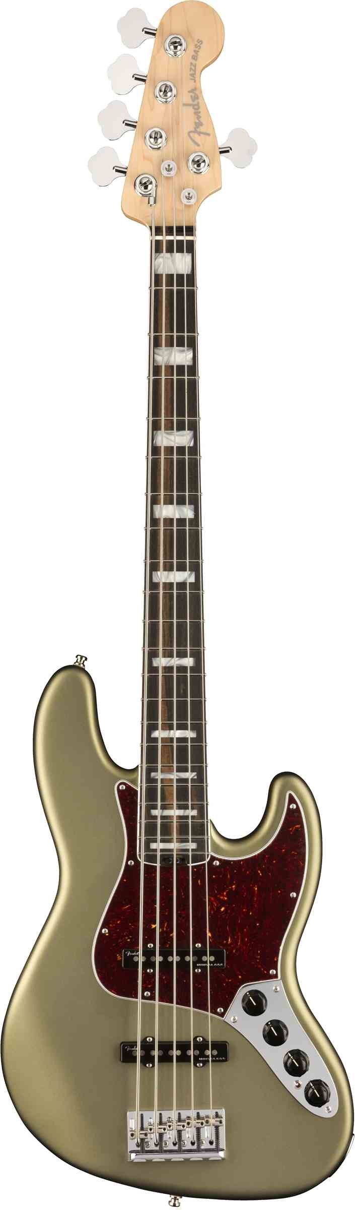 FENDER AMERICAN ELITE JAZZ BASS V SATIN JADE EB 5 CUERDAS - Ardemadrid