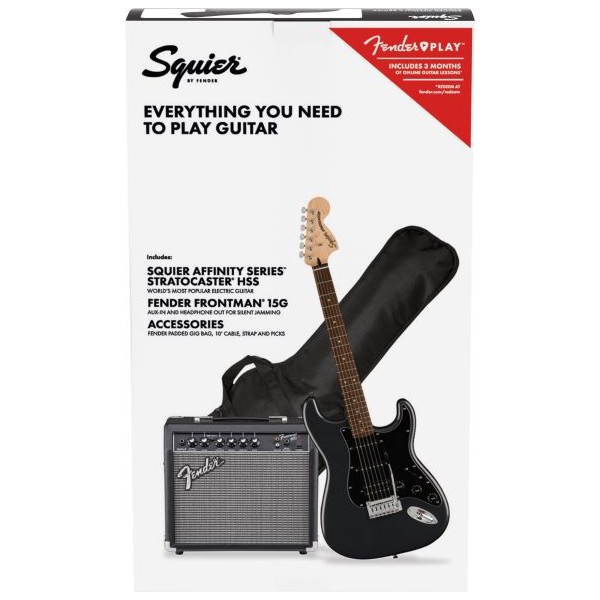 SQUIER PACK STRATO BLK AFFINITY Y FRONTMAN 15