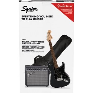 SQUIER PACK STRATO HSS BLK AFFINITY Y FRONTMAN 15