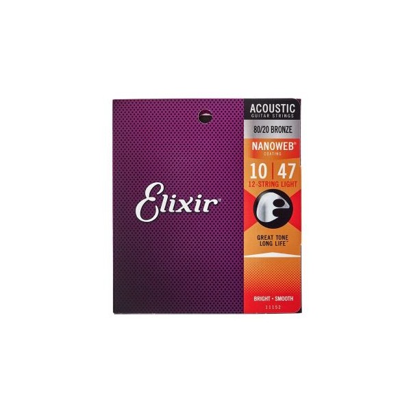 ELIXIR NANOWEB BRONCE 10-47 12 CUERDAS