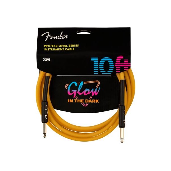 FENDER CABLE PRO GLOW IN THE DARK NARANJA 3M
