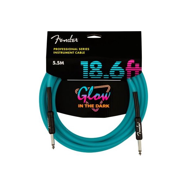 FENDER CABLE PRO GLOW IN THE DARK AZUL 5,5M