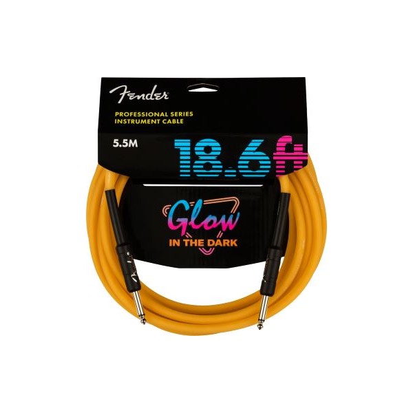 FENDER CABLE PRO GLOW IN THE DARK NARANJA 5,5M