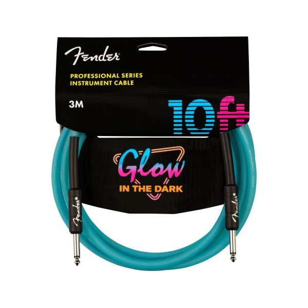 FENDER CABLE PRO GLOW IN THE DARK AZUL 3M