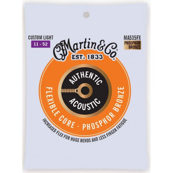 MARTIN CUERDAS AUTHENTIC SP FLEXIBLE PHOSPHOR/BZ 92/8 LIGHT 11-52